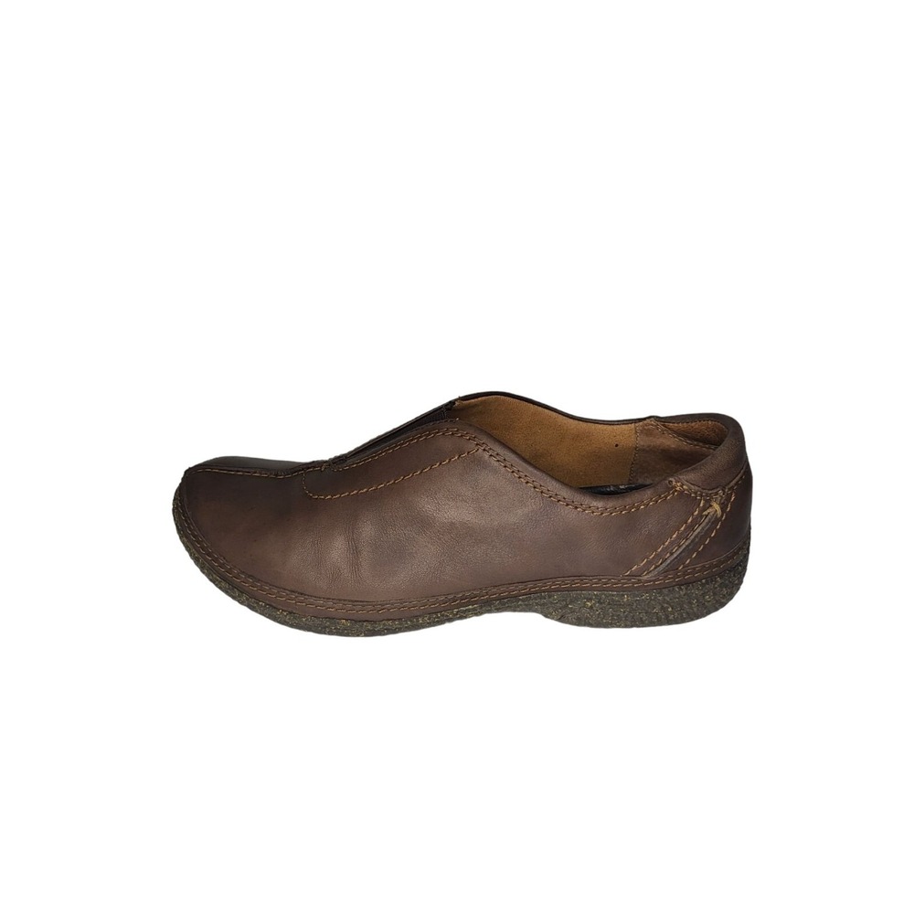 Clarks Hailey Stork Dark Brown Tumbled Leather Slip On Comfort Loafers Women 8.5
